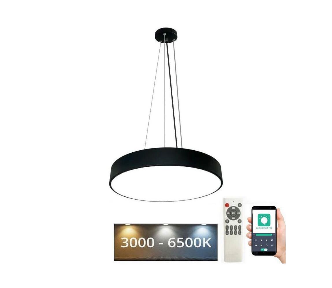  LED Stmívatelný lustr na lanku LED/50W/230V 3000-6500K černá + dálkové ovládání LCL7121R-H