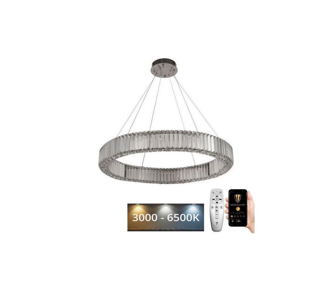  LED Stmívatelný lustr na lanku LED/50W/230V 3000-6500K chrom + dálkové ovládání J6325/CH