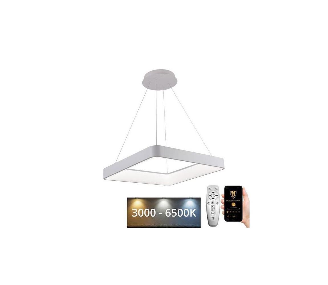  LED Stmívatelný lustr na lanku LED/55W/230V 3000-6500K bílá + dálkové ovládání J4377/W