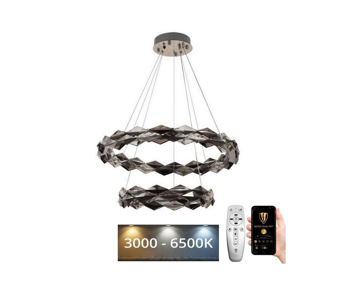  LED Stmívatelný lustr na lanku LED/65W/230V 3000-6500K chrom + dálkové ovládání J6329/CH