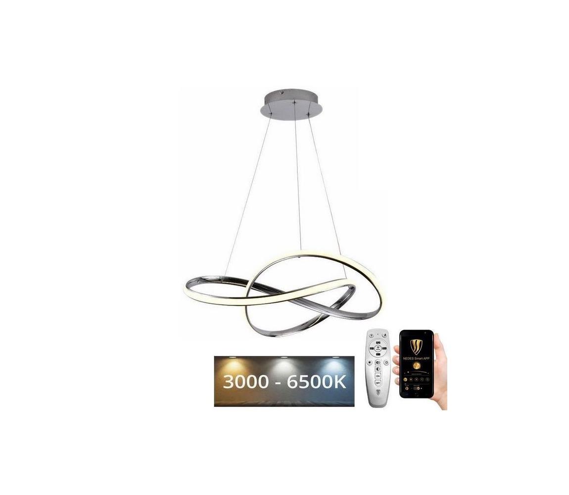  LED Stmívatelný lustr na lanku LED/70W/230V 3000-6500K chrom + dálkové ovládání J4331/CH