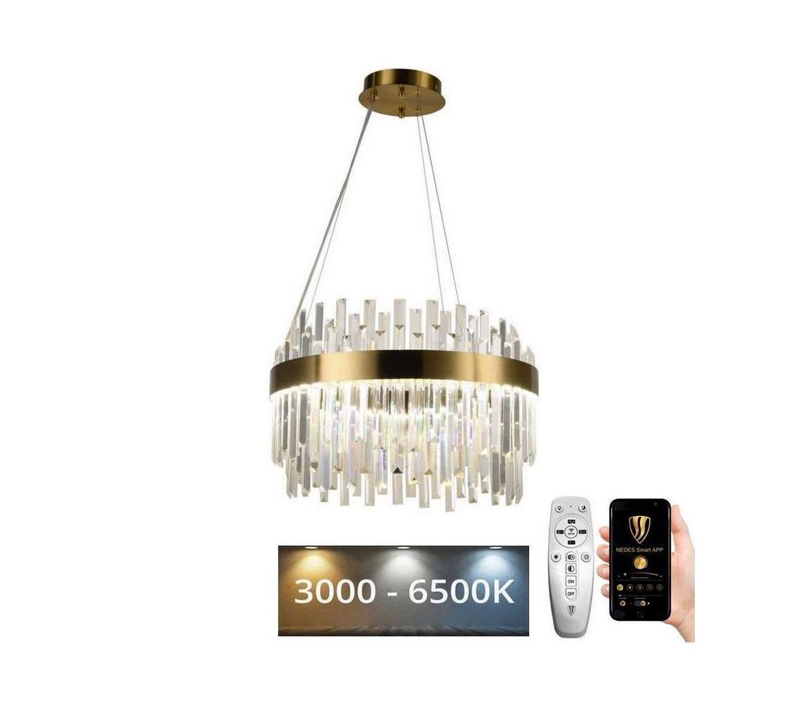  LED Stmívatelný lustr na lanku LED/70W/230V 3000-6500K zlatá + dálkové ovládání J6310/C