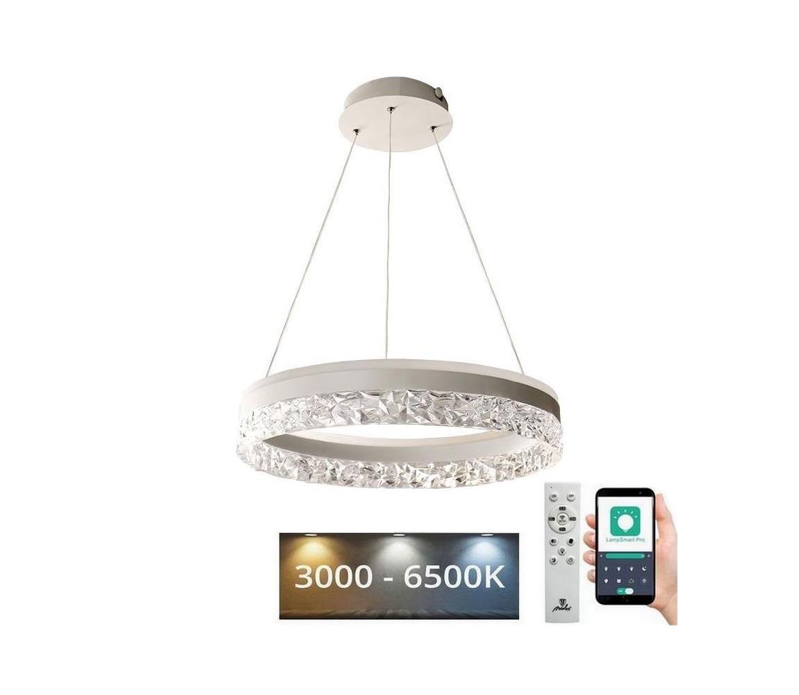  LED Stmívatelný lustr na lanku LED/80W/230V 3000-6500K bílá + dálkové ovládání TA2301/W