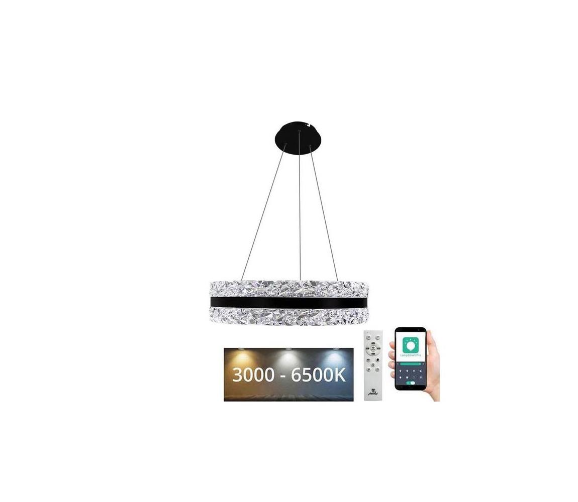  LED Stmívatelný lustr na lanku LED/80W/230V 3000-6500K černá + dálkové ovládání TA2303/B