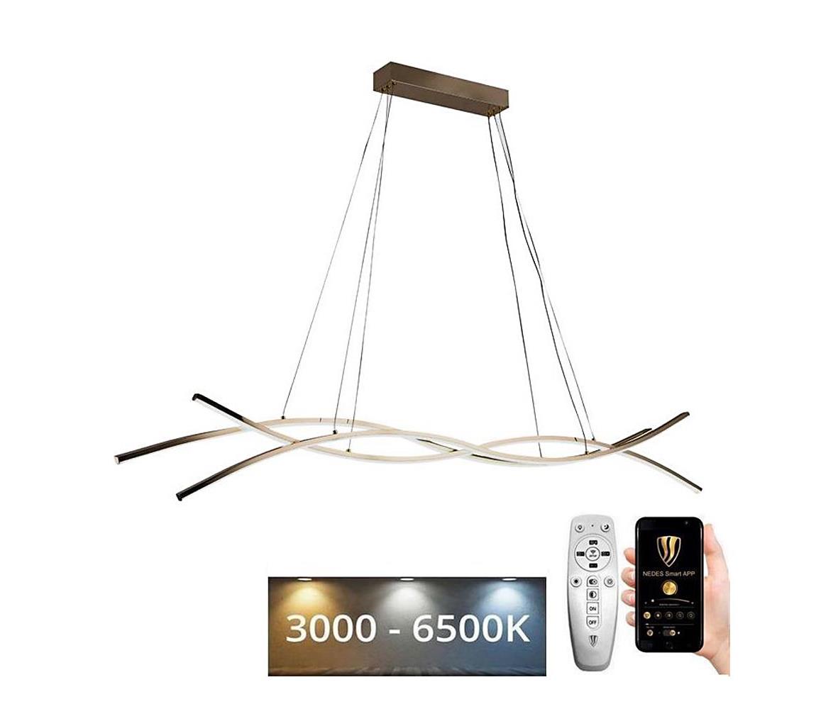  LED Stmívatelný lustr na lanku LED/80W/230V 3000-6500K + dálkové ovládání J4368/G