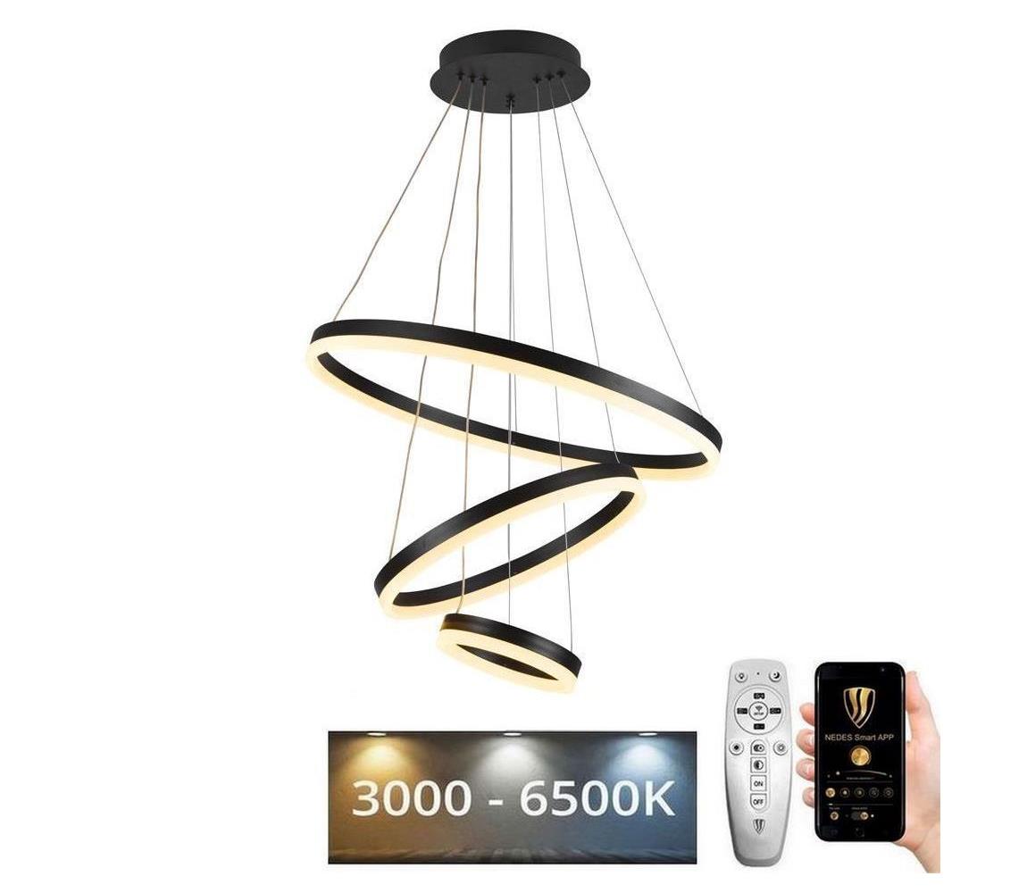  LED Stmívatelný lustr na lanku LED/85W/230V 3000-6500K + dálkové ovládání J4312/B