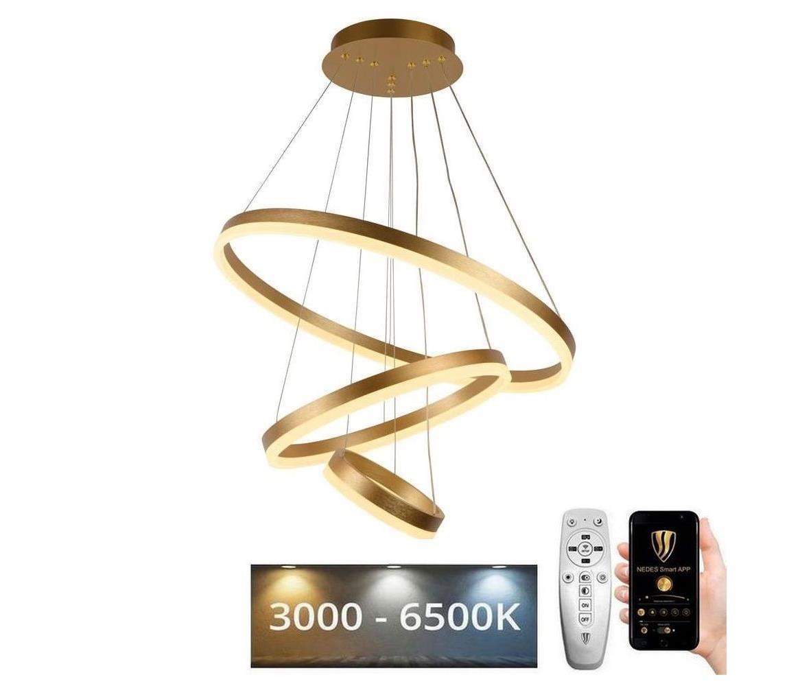  LED Stmívatelný lustr na lanku LED/85W/230V 3000-6500K + dálkové ovládání J4312/G