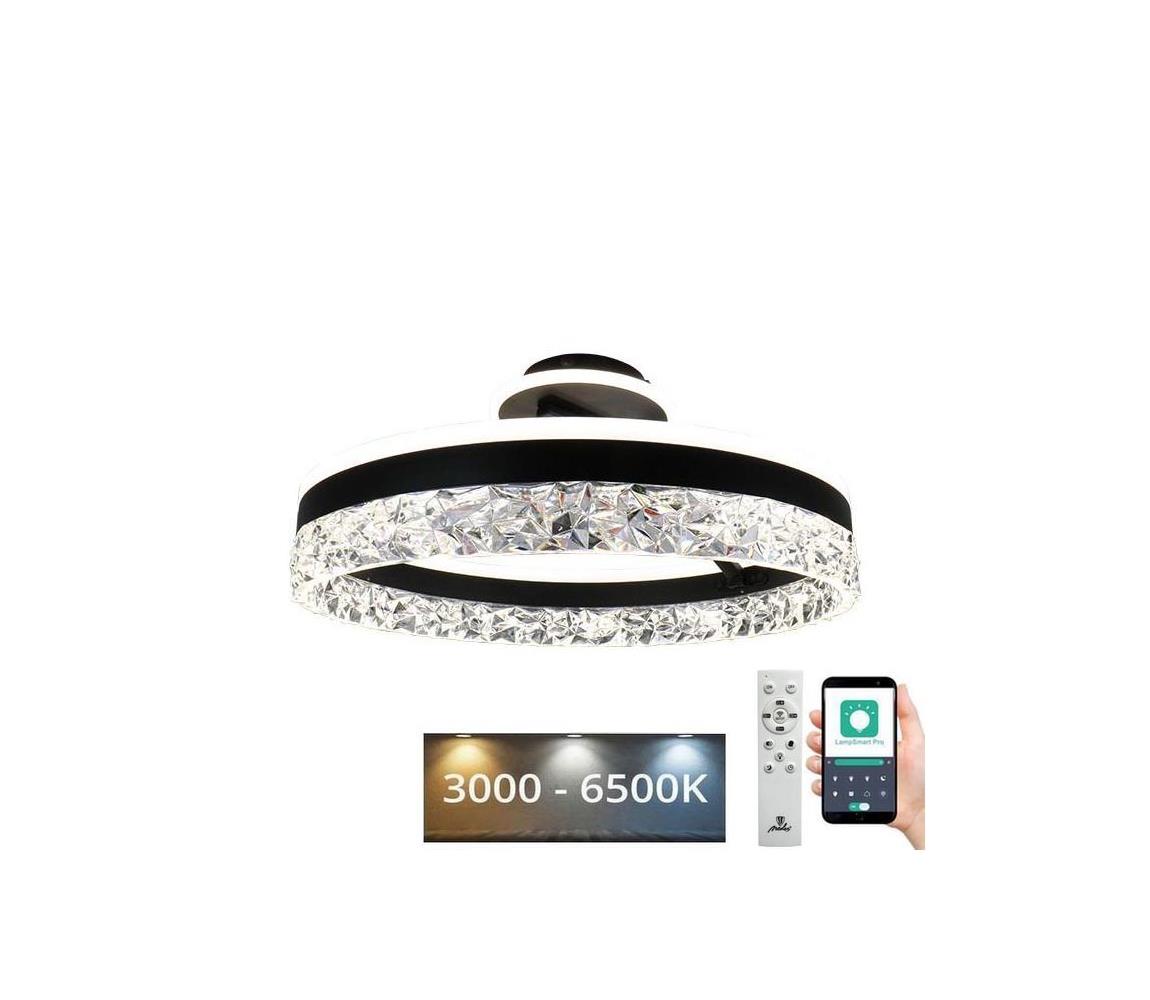  LED Stmívatelný přisazený lustr LED/86W/230V 3000-6500K černá + dálkové ovládání TA1306/B