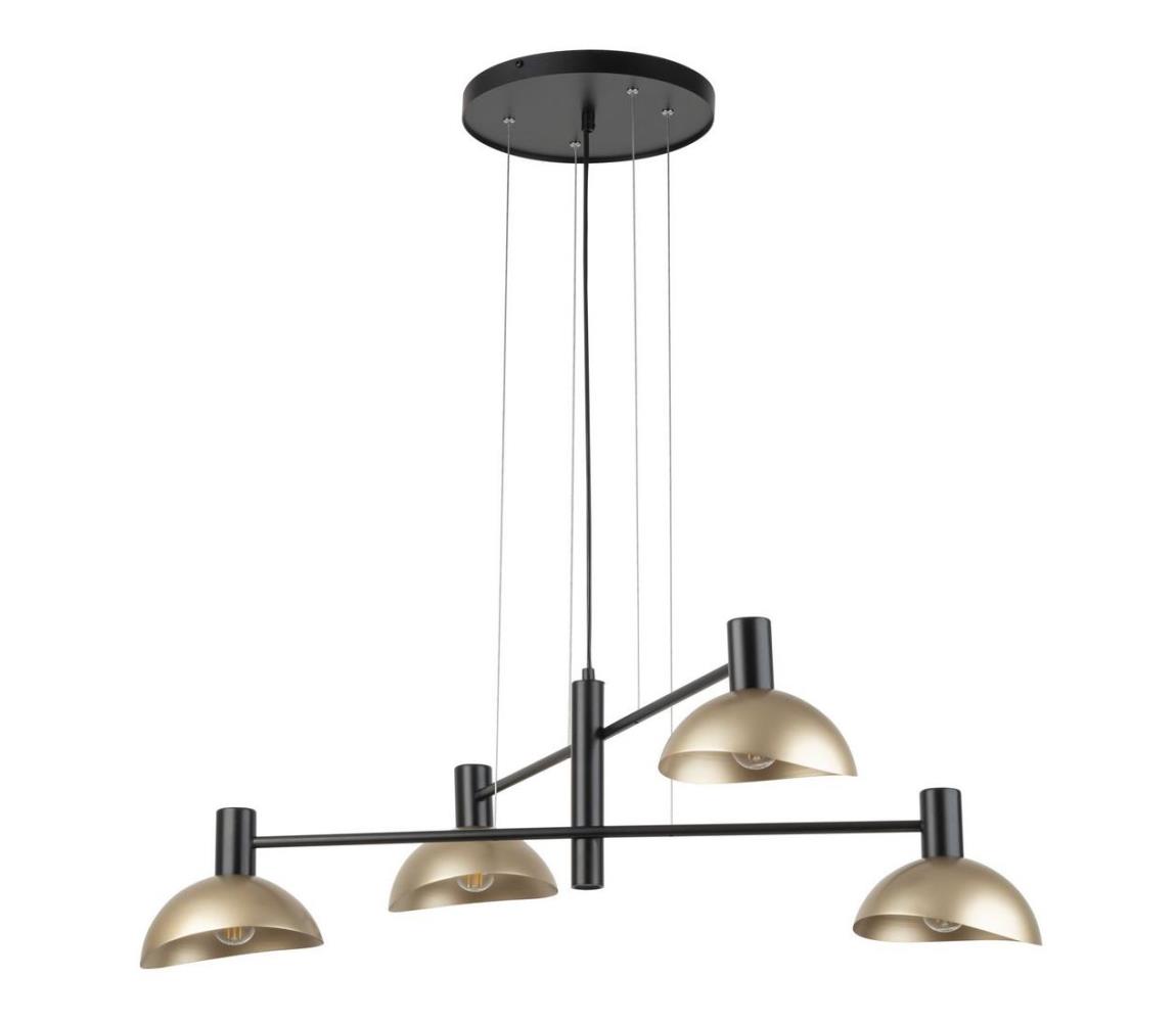  Lustr na lanku ARTIS 4xE14/40W/230V černá/zlatá 40568