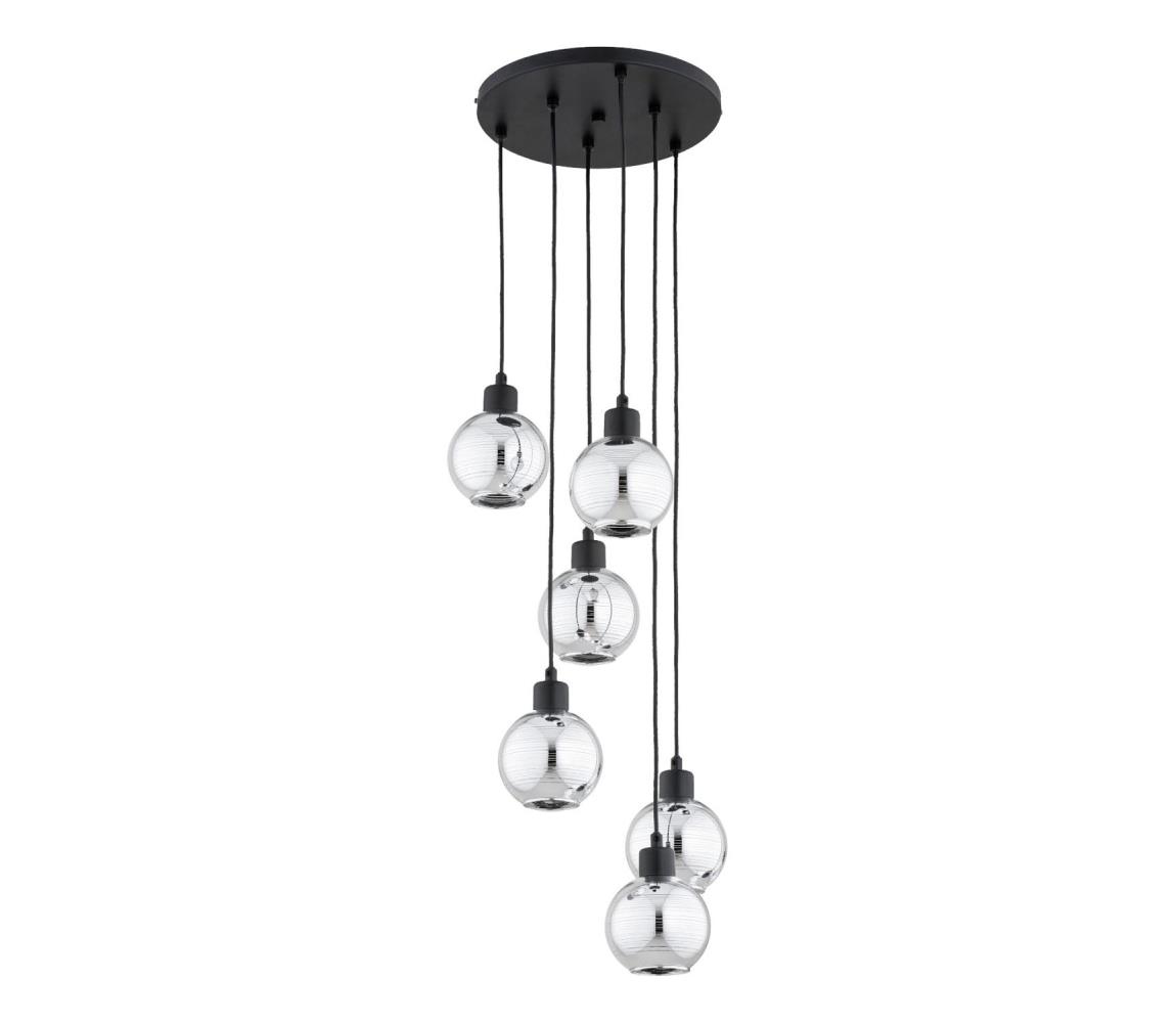  Lustr na lanku ARVENE 6xE27/15W/230V černá/lesklý chrom 63417