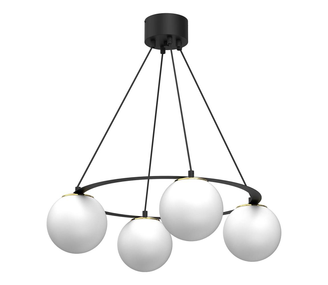  Lustr na lanku BALLO 4xE27/15W/230V černá/bílá 5673