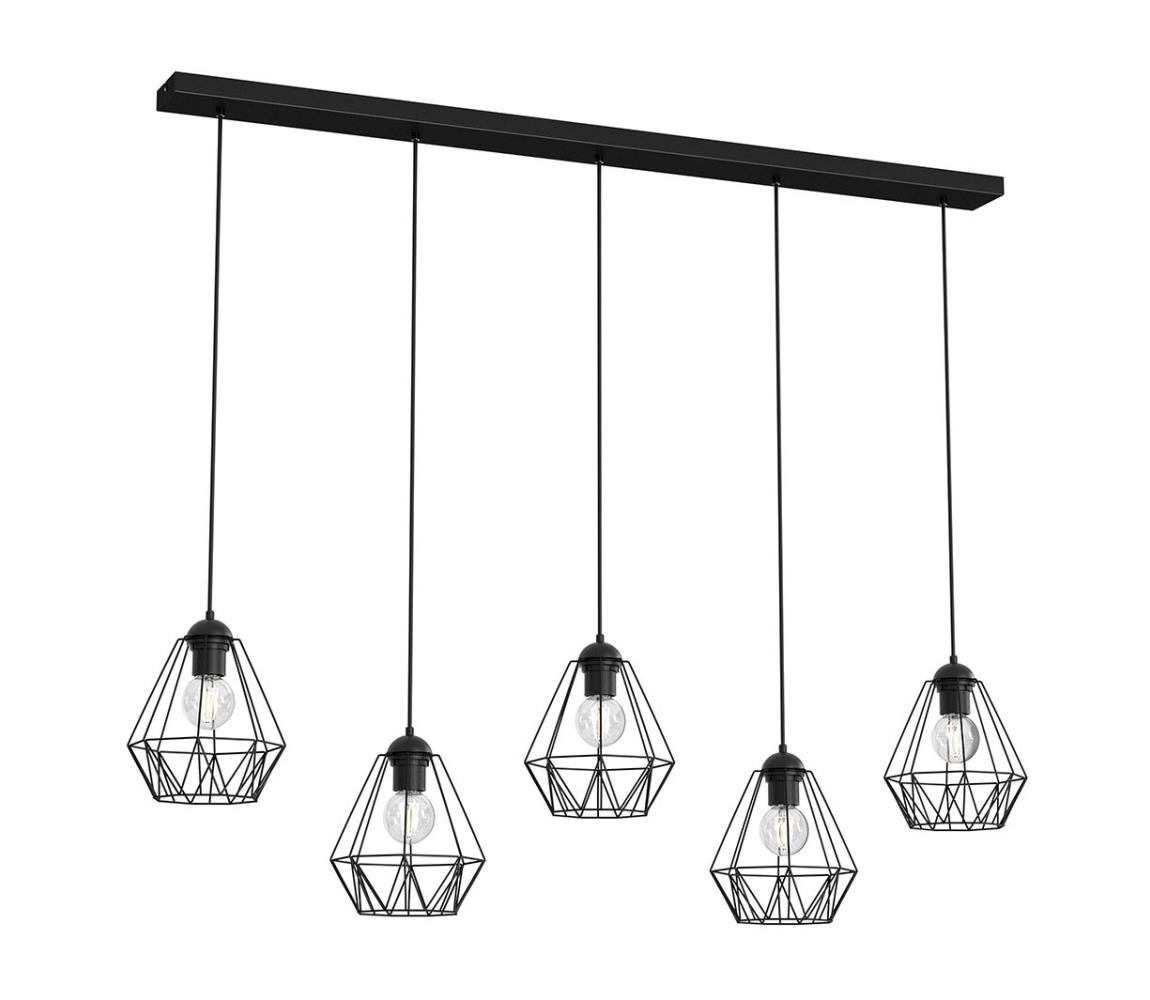  Lustr na lanku BERGEN 5xE27/60W/230V černá 0607