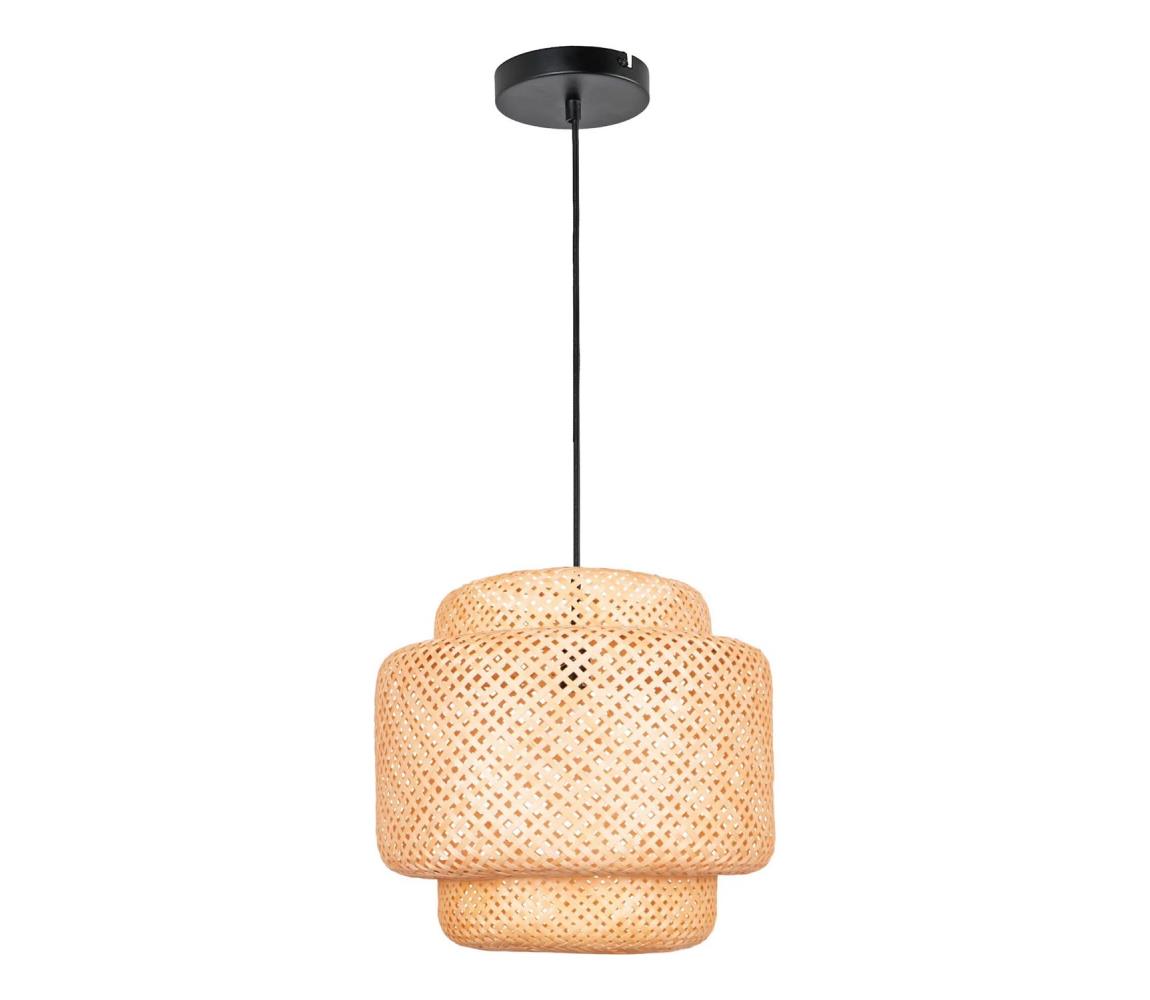  Lustr na lanku BERTA 1xE27/20W/230V pr. 50 cm bambus 330635