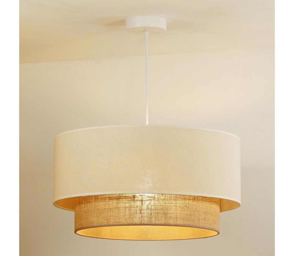  - Lustr na lanku BOHO 1xE27/15W/230V pr. 60 cm béžová/hnědá 601269
