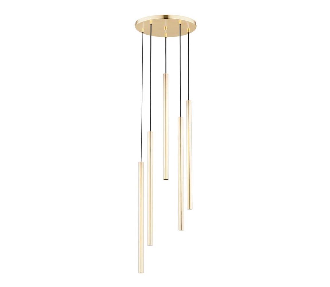  Lustr na lanku COLLET 5xG9/40W/230V pr. 30 cm zlatá 63145
