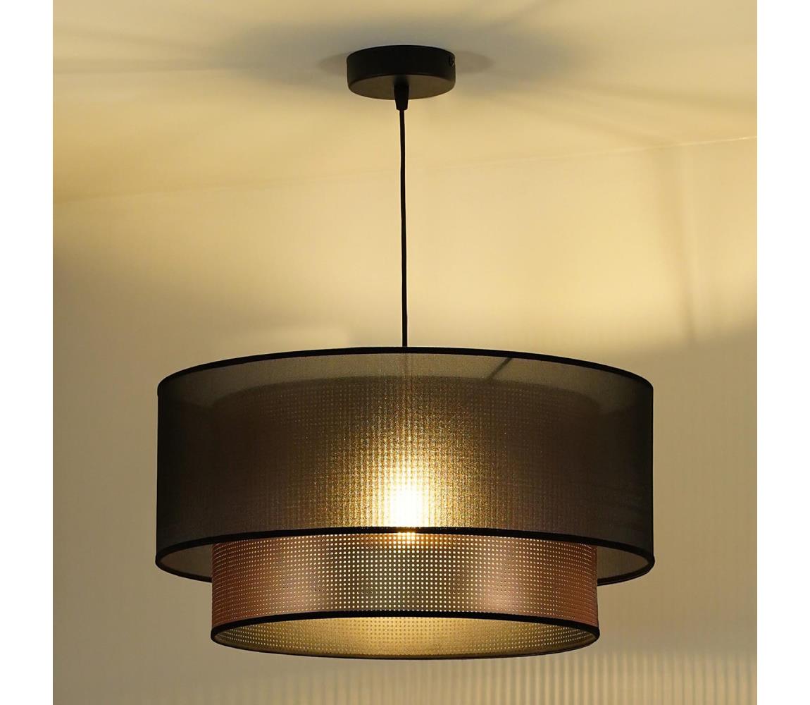  - Lustr na lanku COPPER SHINY 1xE27/15W/230V pr. 45 cm hnědá/měděná 603294
