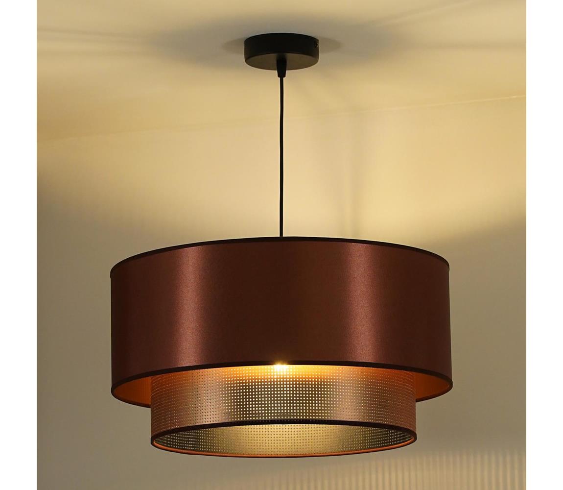  - Lustr na lanku COPPER SHINY 1xE27/15W/230V pr. 45 cm měděná 603287