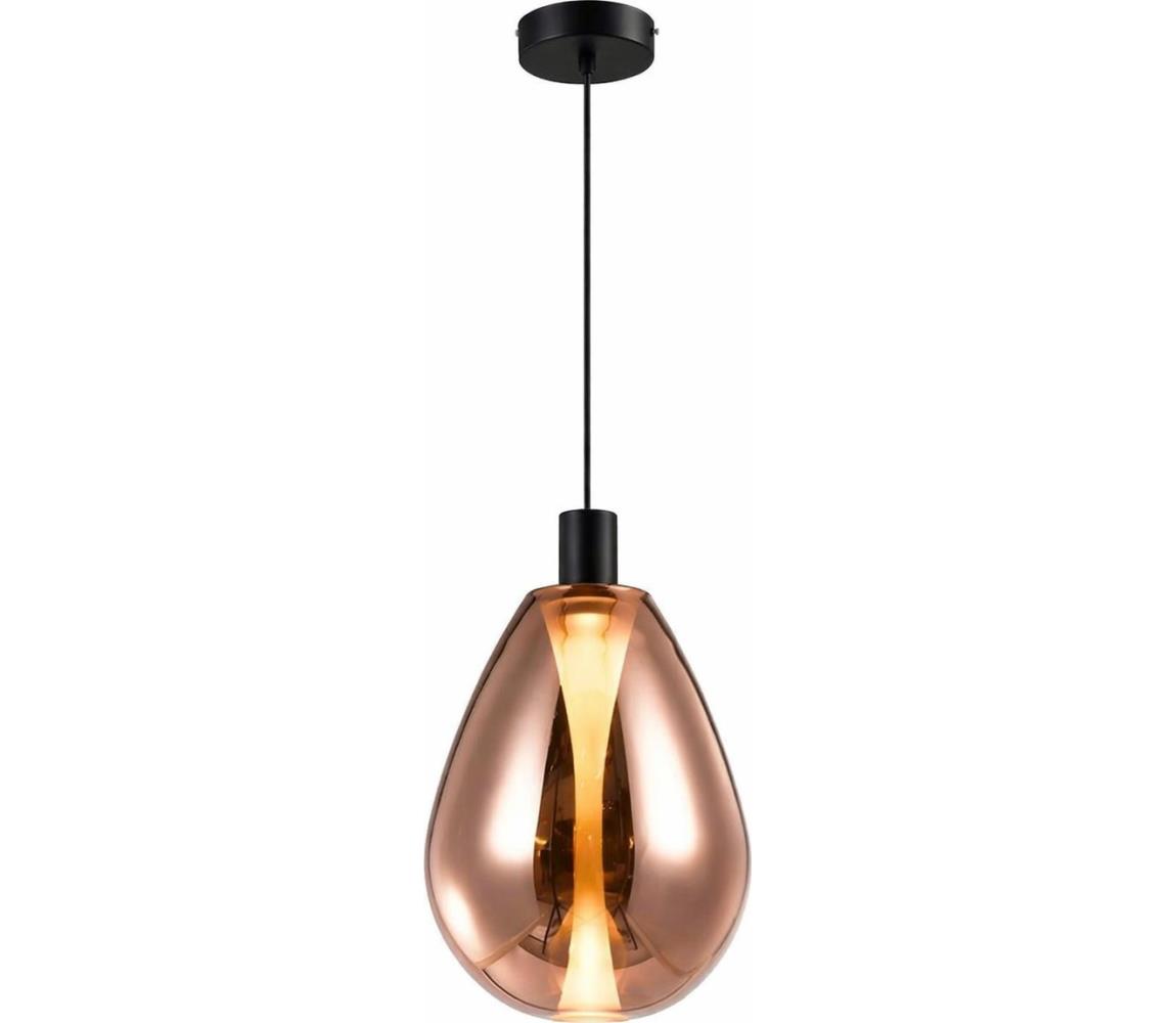  Lustr na lanku DENSO 1xGU10/10W/230V pr. 30 cm měděná/černá 31-51394