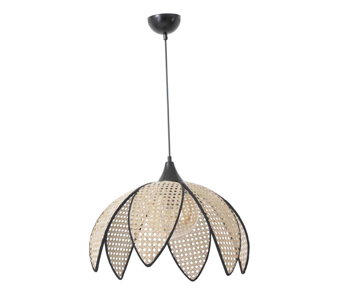  Lustr na lanku FUME 1xE27/40W/230V pr. 40 cm černá/béžová 846STL1874