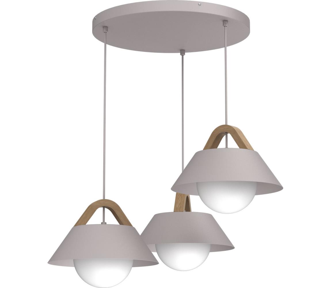  Lustr na lanku FUNDA 3xE27/15W/230V krémová 4208A