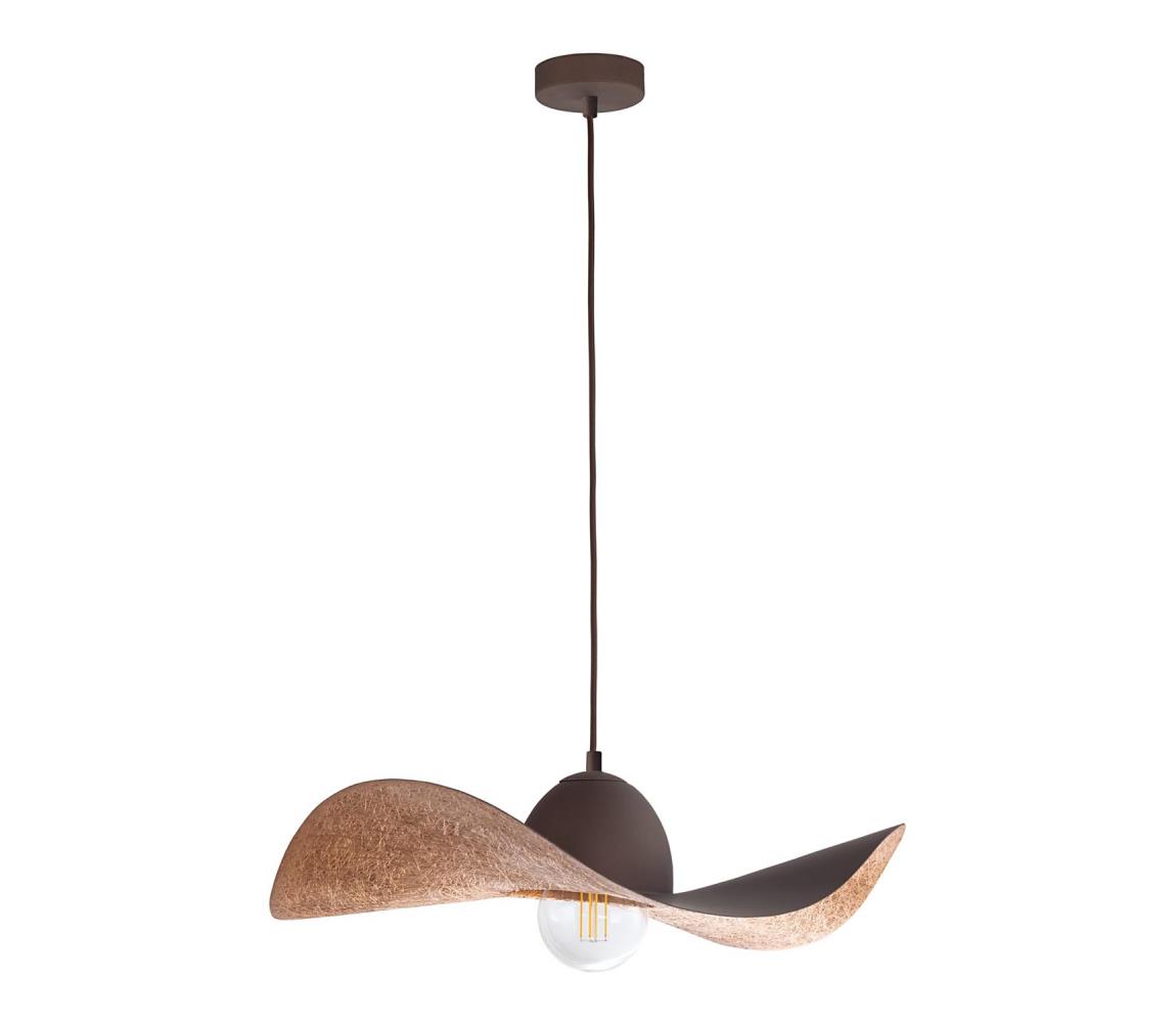  Lustr na lanku KAPELLO 1xE27/60W/230V pr. 55 cm hnědá/měděná 32352