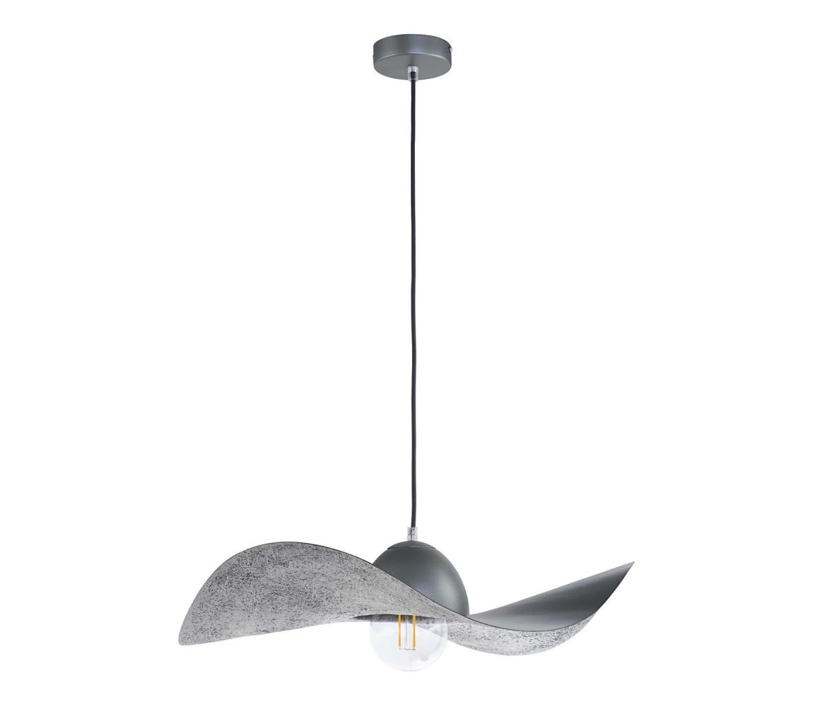 Lustr na lanku KAPELLO 1xE27/60W/230V pr. 55 cm šedá/stříbrná 32343