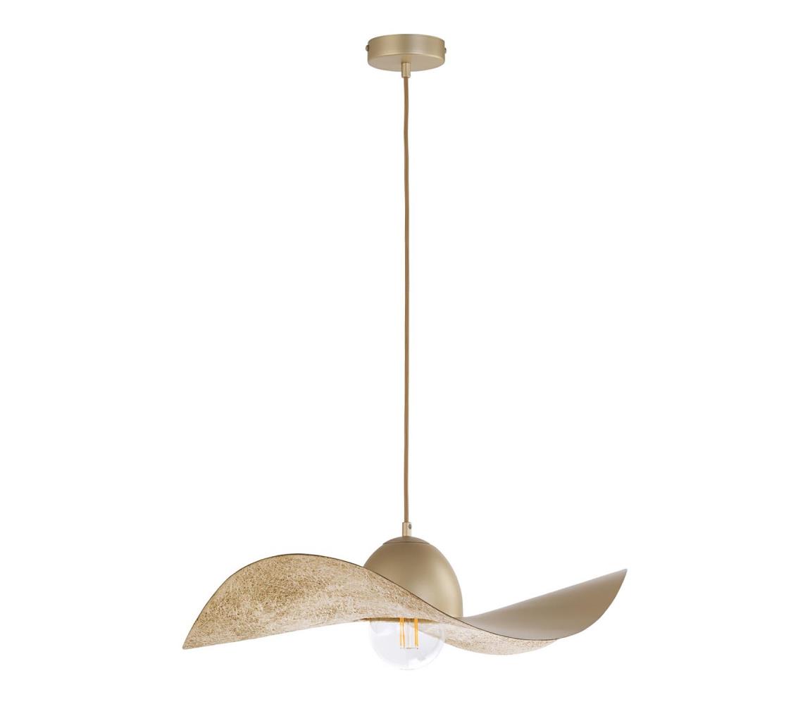  Lustr na lanku KAPELLO 1xE27/60W/230V pr. 55 cm zlatá 32348