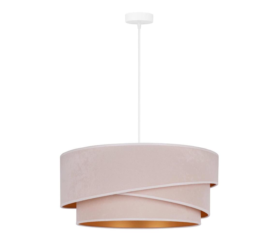  - Lustr na lanku KOBO 1xE27/15W/230V pr. 45 cm krémová/zlatá 600156