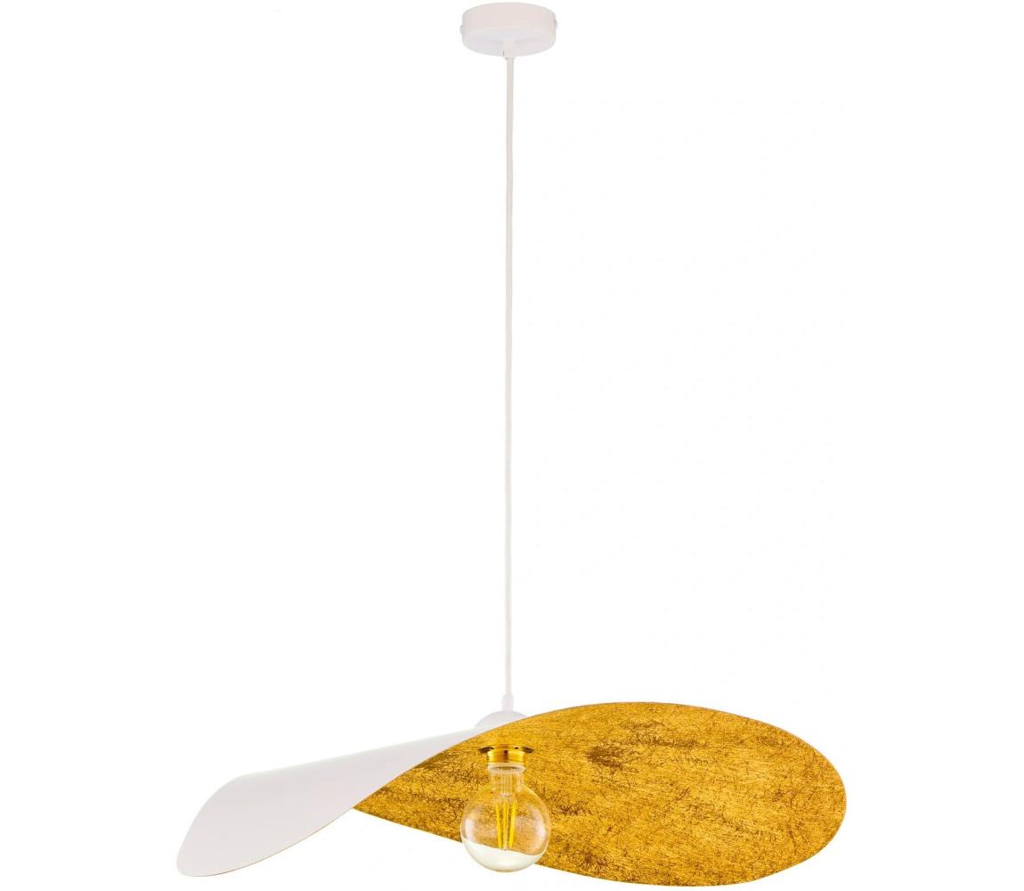  Lustr na lanku LEAF 1xE27/15W/230V bílá/zlatá 41921