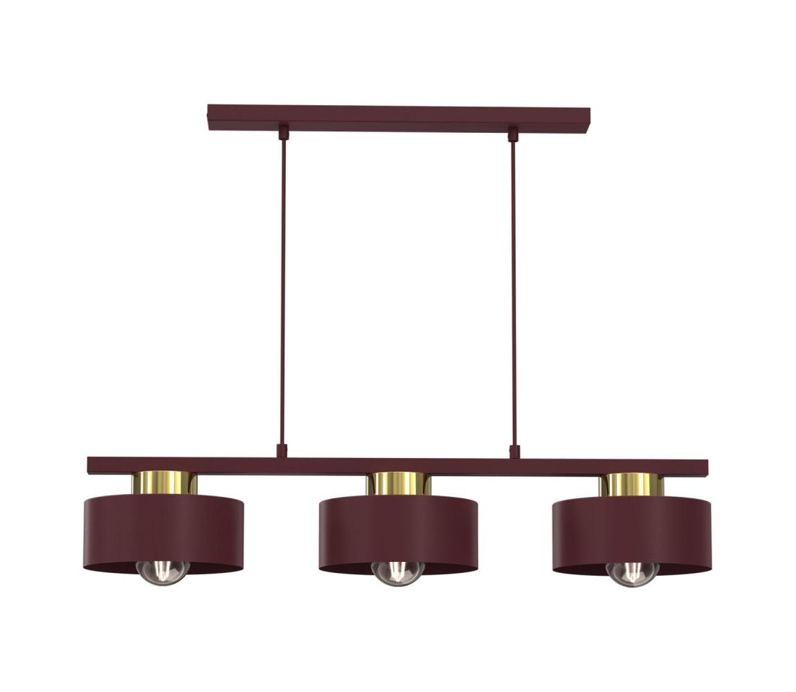  Lustr na lanku MARTI 3xE27/15W/230V burgundy/zlatá 9702A