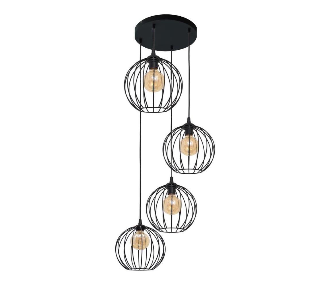  Lustr na lanku MERCURE 4xE27/15W/230V W-KD 1388/4 BK-B