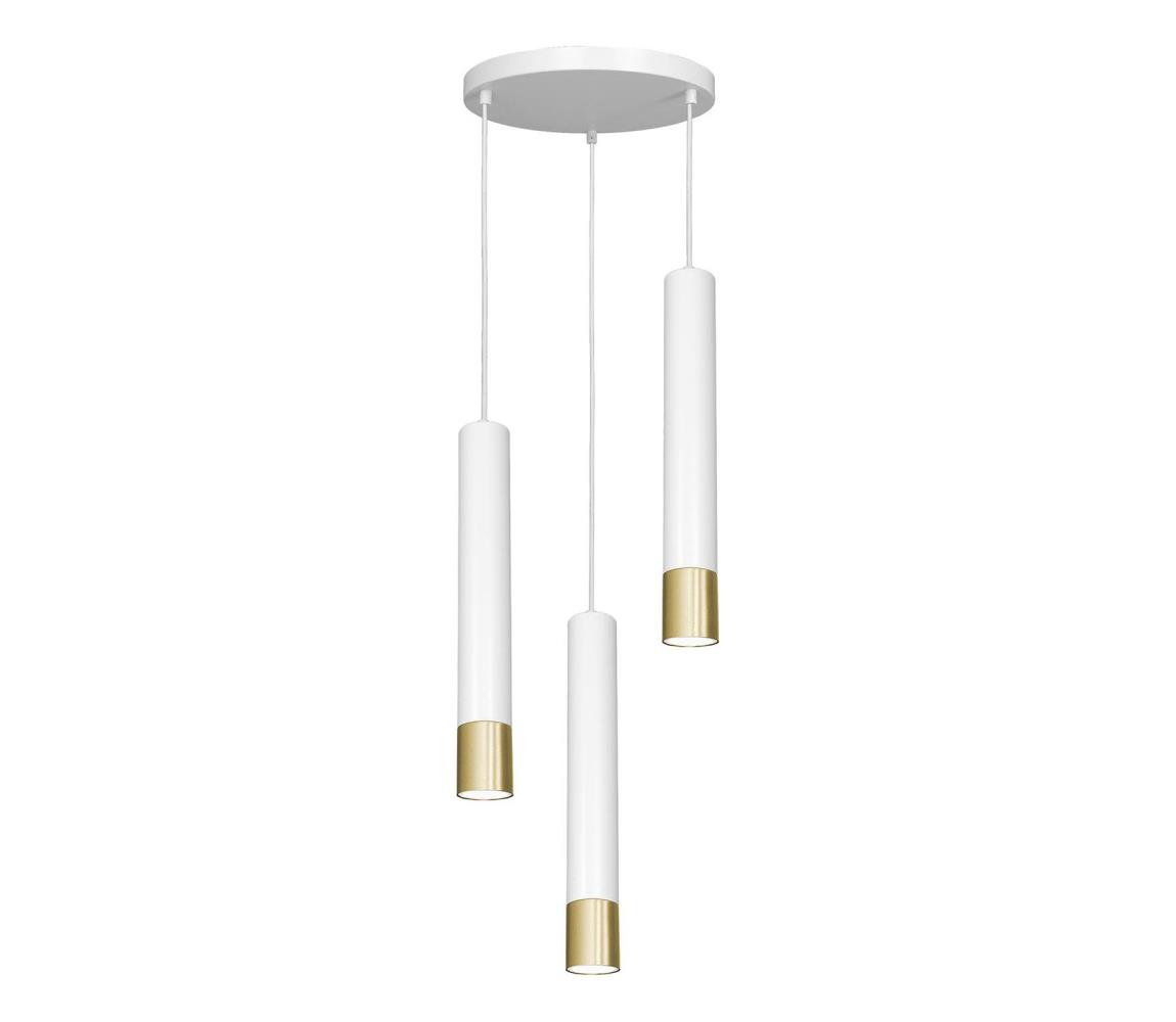  Lustr na lanku NEST 3xGU10/8W/230V bílá/zlatá kulatý 1564