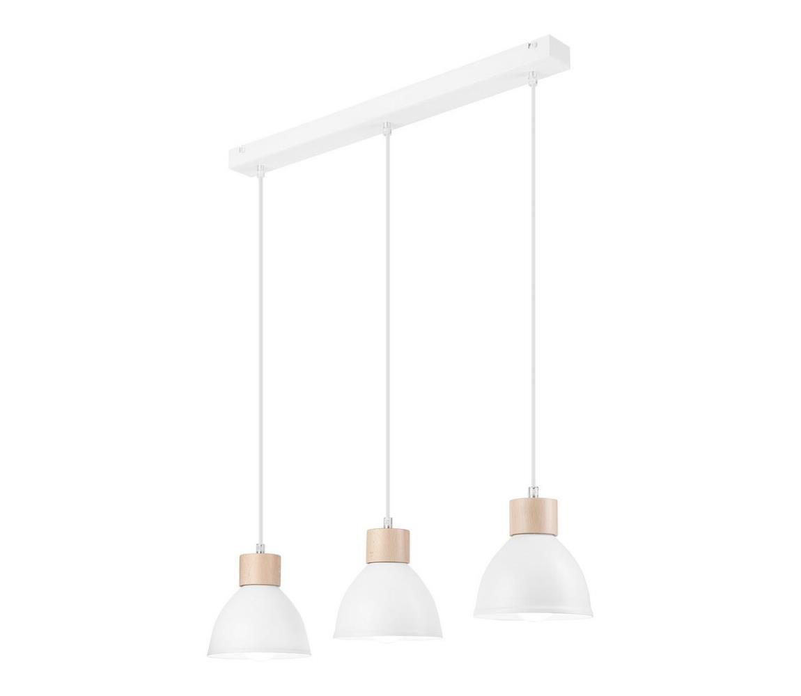  Lustr na lanku NICO 3xE27/60W/230V bílá LM-3.143 white