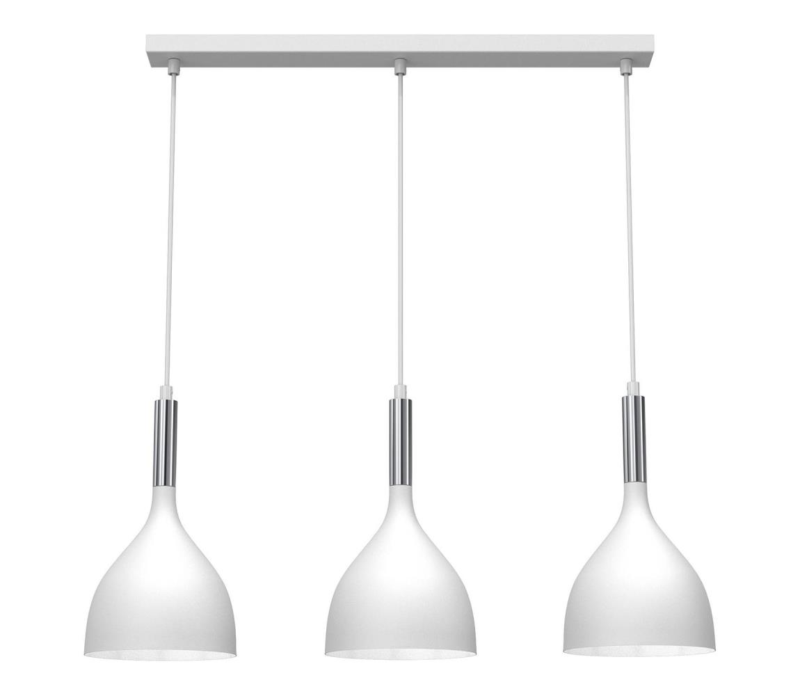  Lustr na lanku NOAK 3xE27/15W/230V bílá/chrom 3900
