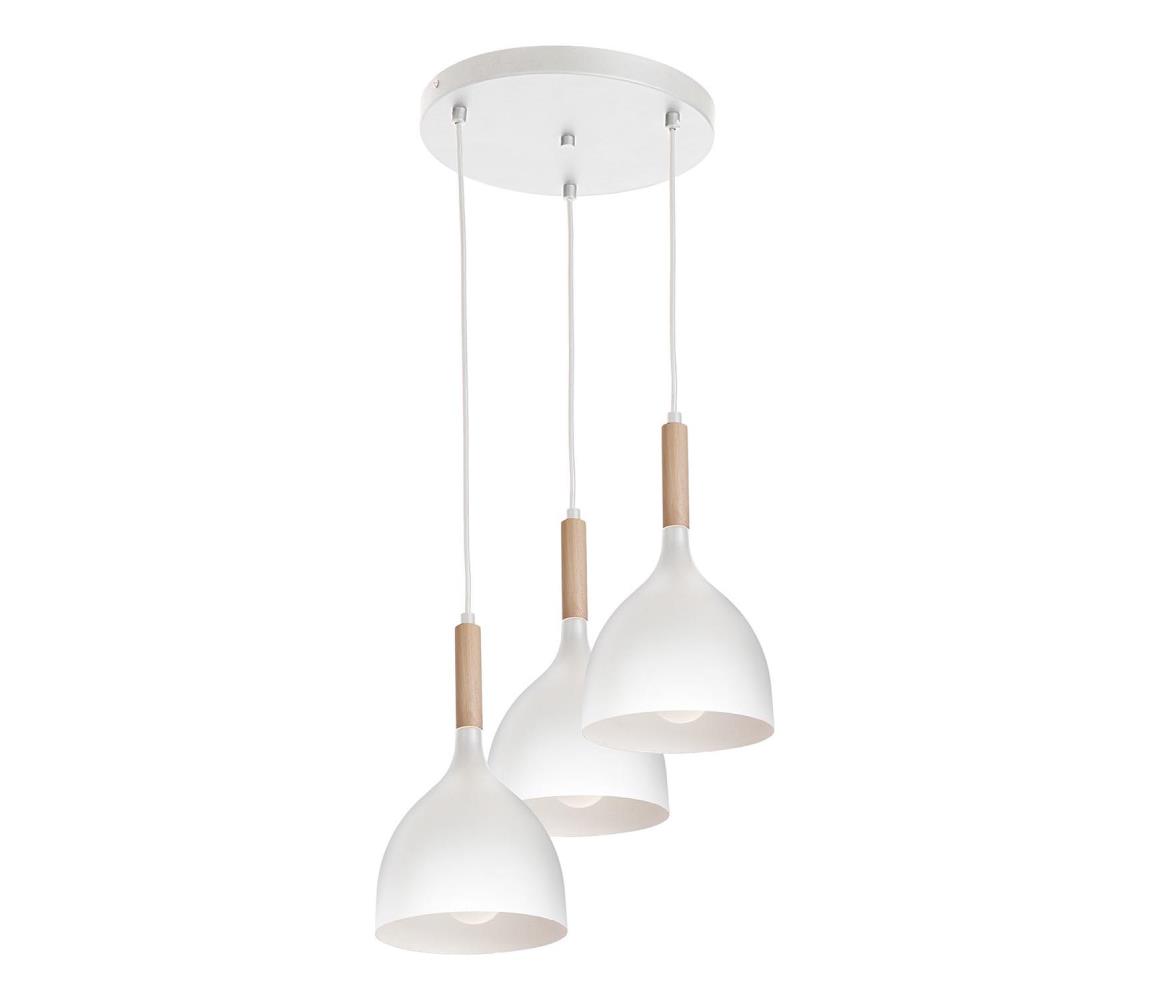 Lustr na lanku NOAK WOOD 3xE27/15W/230V bílá/buk 1195