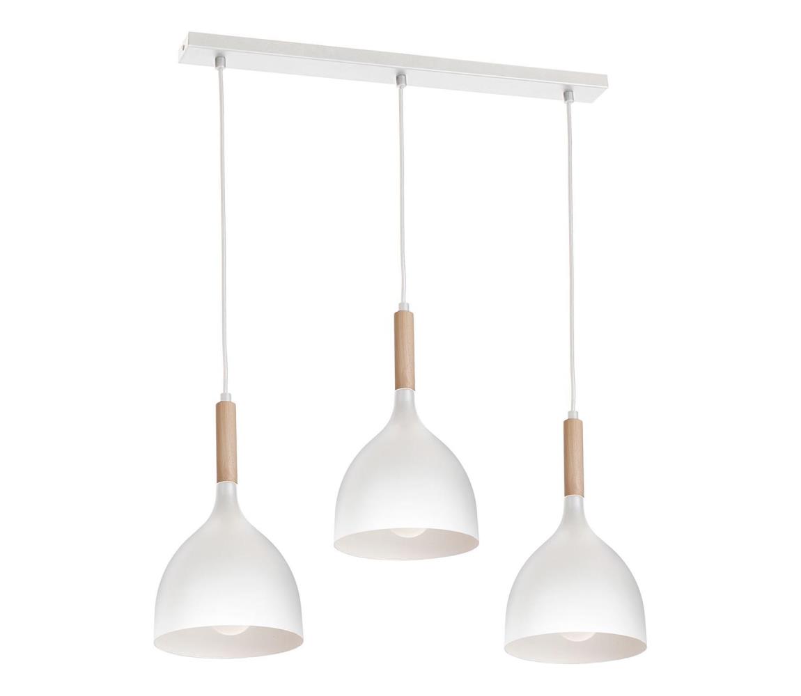  Lustr na lanku NOAK WOOD 3xE27/15W/230V bílá/buk 1196