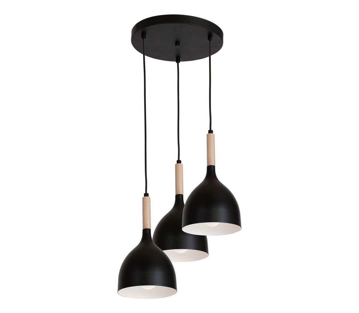  Lustr na lanku NOAK WOOD 3xE27/15W/230V černá/buk 1192