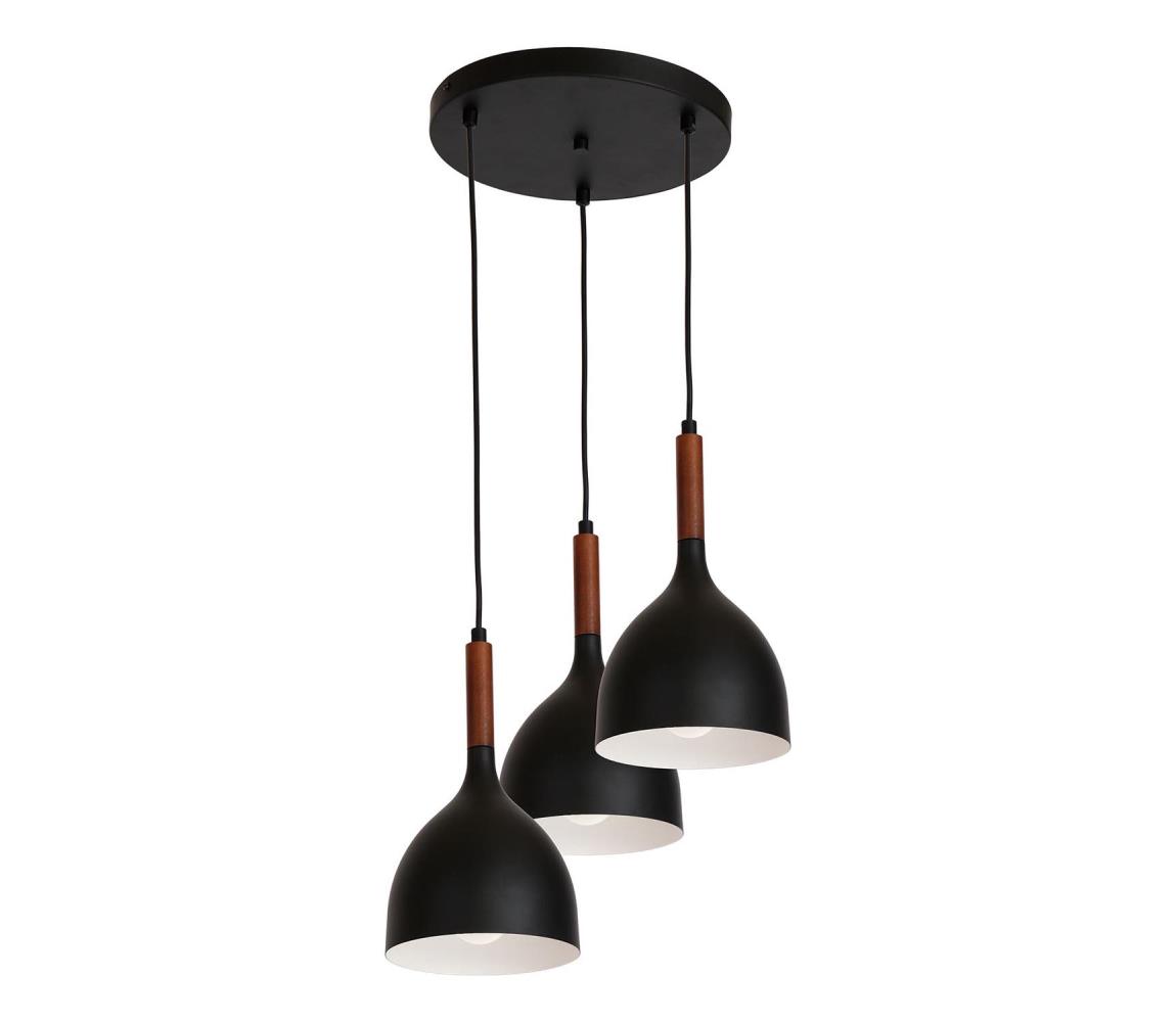  Lustr na lanku NOAK WOOD 3xE27/15W/230V černá/buk 1390
