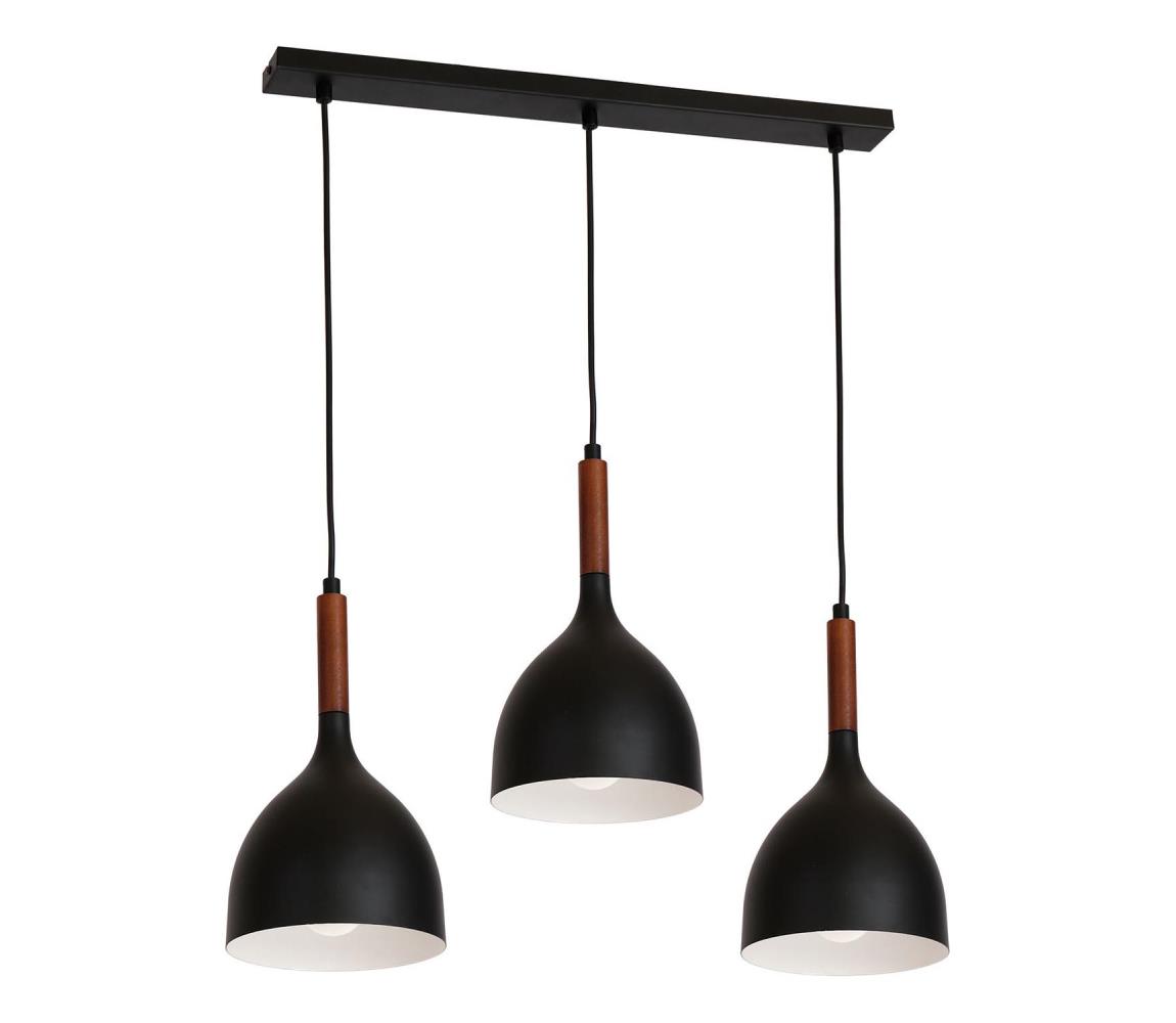  Lustr na lanku NOAK WOOD 3xE27/15W/230V černá/buk 1391