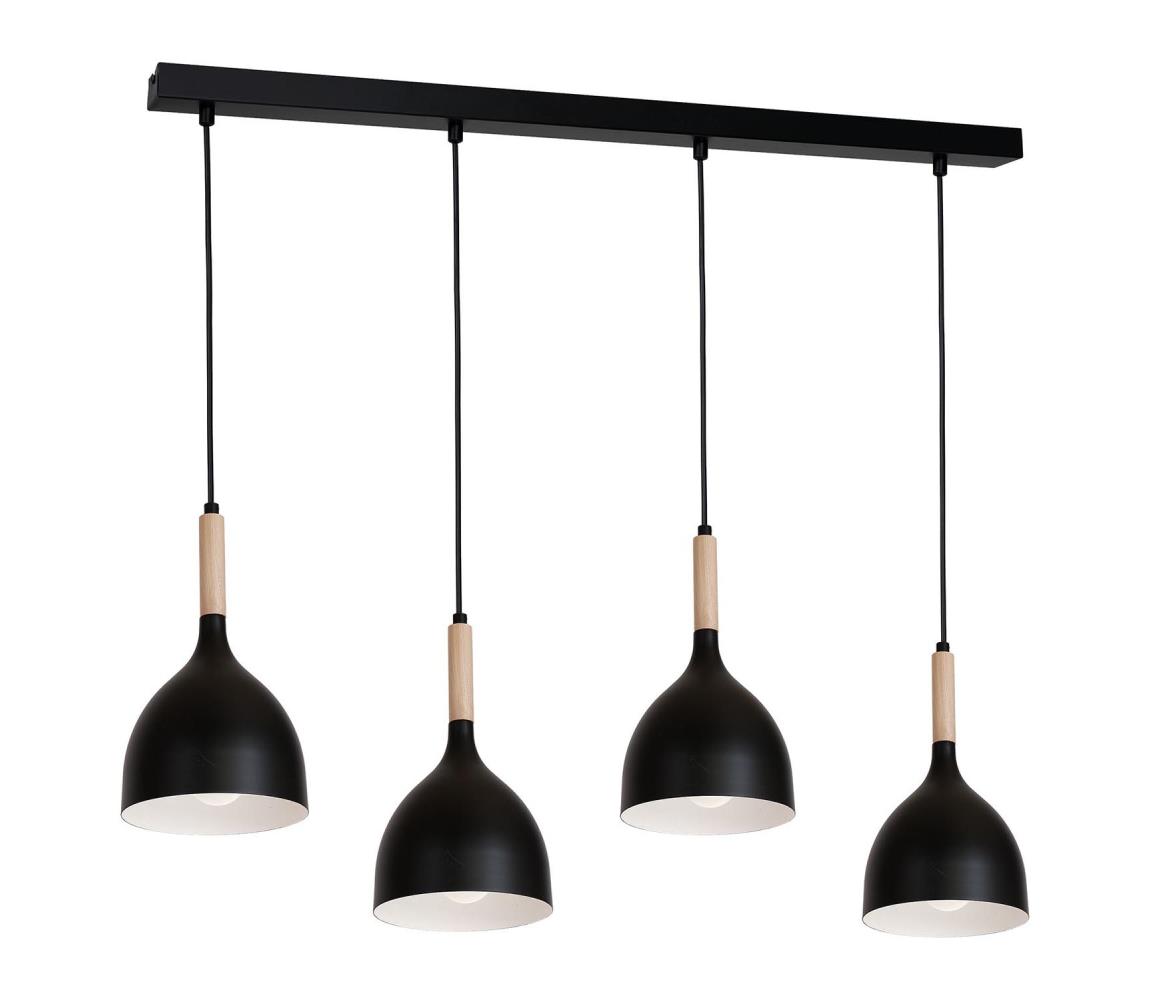  Lustr na lanku NOAK WOOD 4xE27/60W/230V 1876