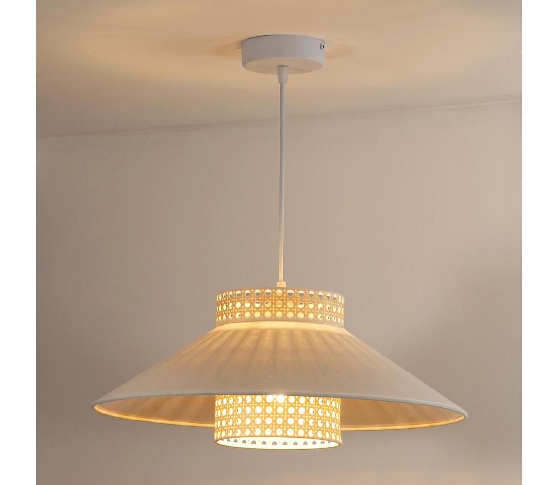  - Lustr na lanku RIO RATTAN 1xE27/15W/230V pr. 45 cm béžová/ratan 603119