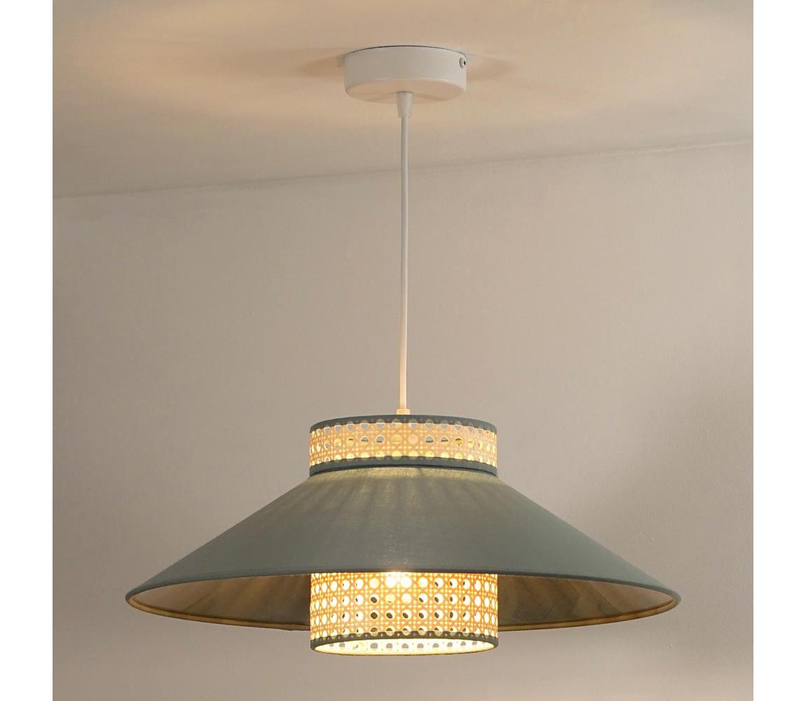  - Lustr na lanku RIO RATTAN 1xE27/15W/230V pr. 45 cm zelená/ratan 603126