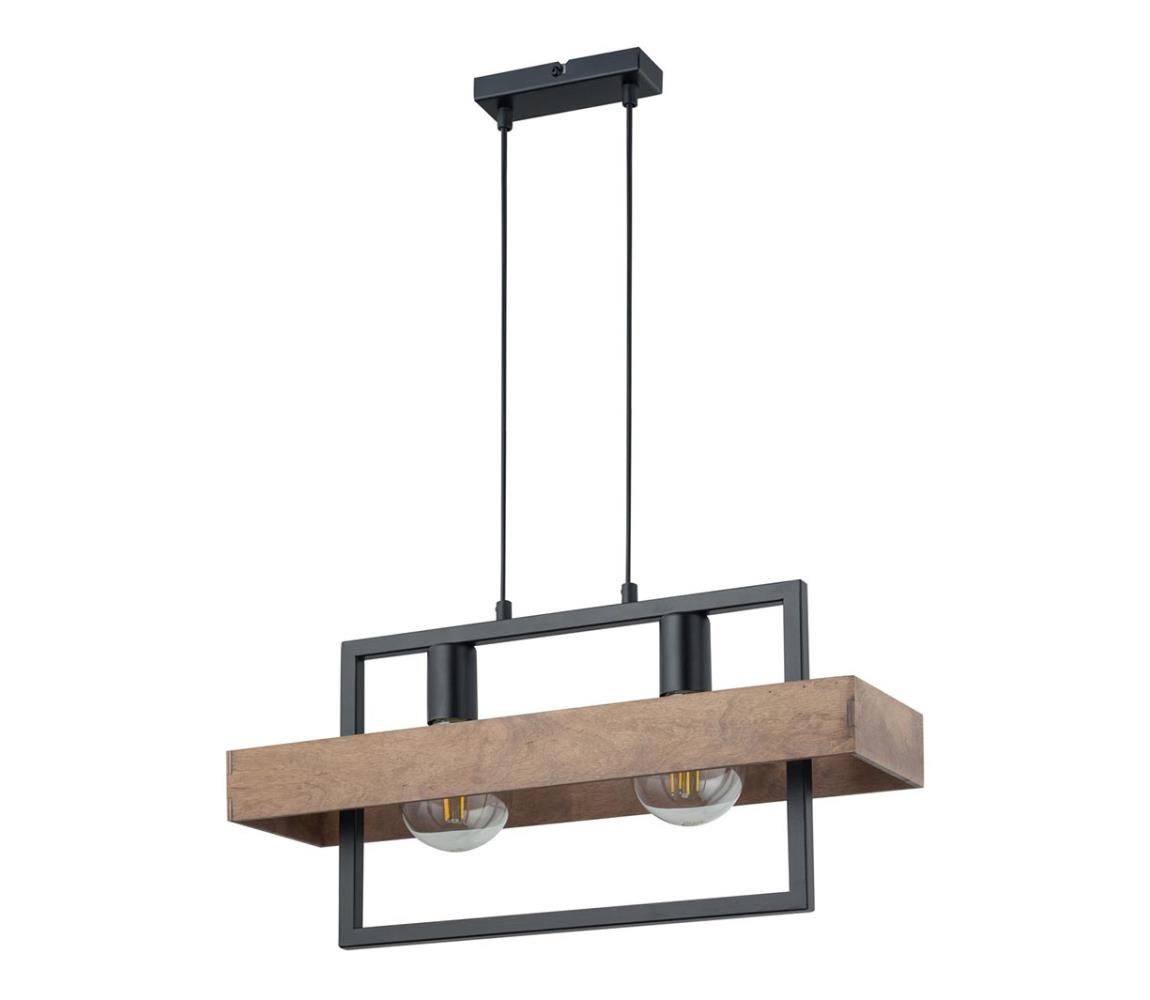  Lustr na lanku ROBIN 2xE27/60W/230V dřevo 32216