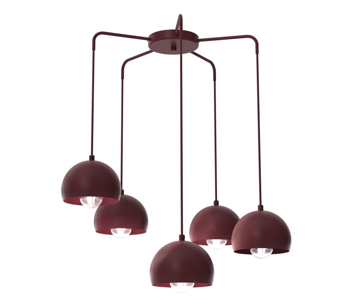  Lustr na lanku SOOL 5xE27/15W/230V burgundy 1953