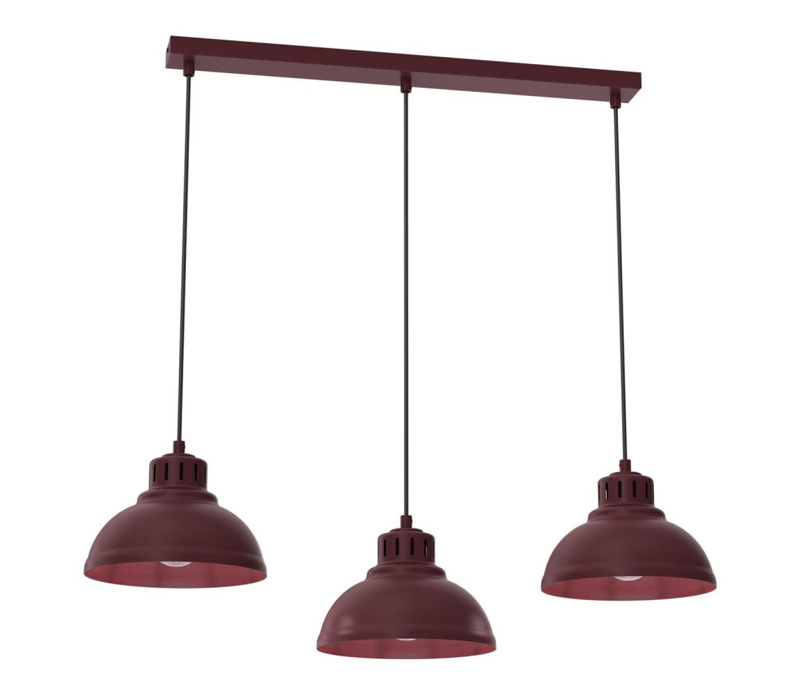  Lustr na lanku SVEN 3xE27/15W/230V burgundy 8884A