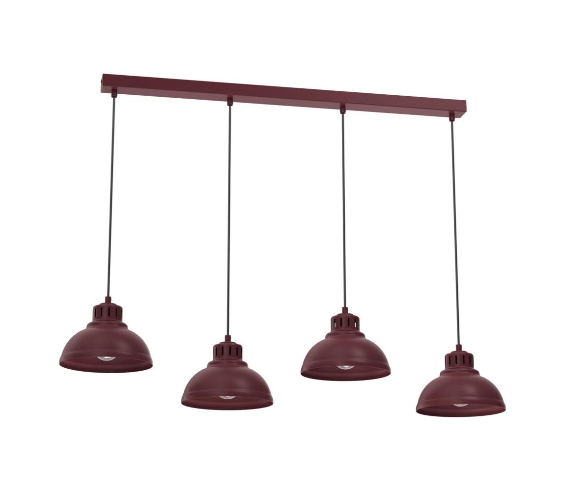  Lustr na lanku SVEN 4xE27/15W/230V burgundy 8885A