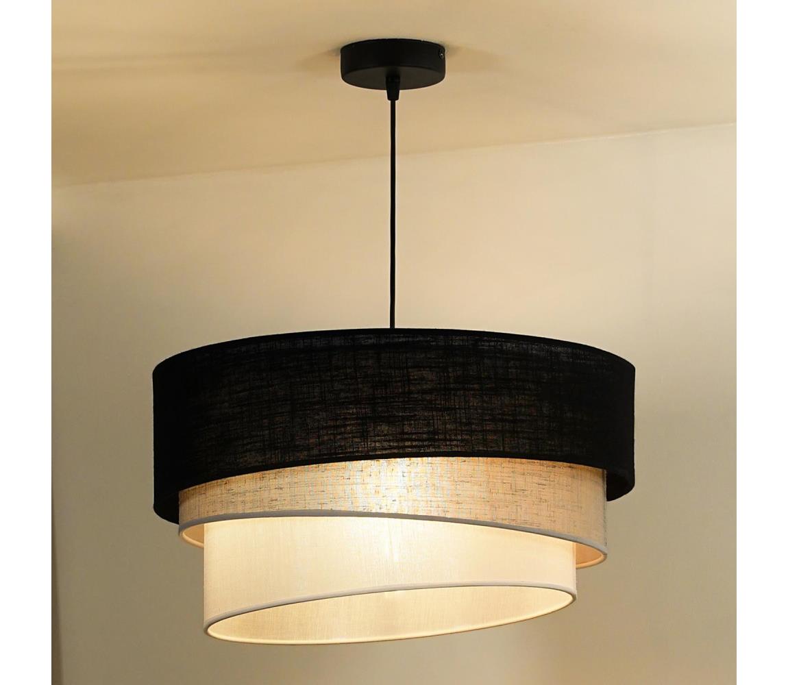  - Lustr na lanku TRIO 1xE27/15W/230V pr. 45 cm černá/šedá/bílá 604024