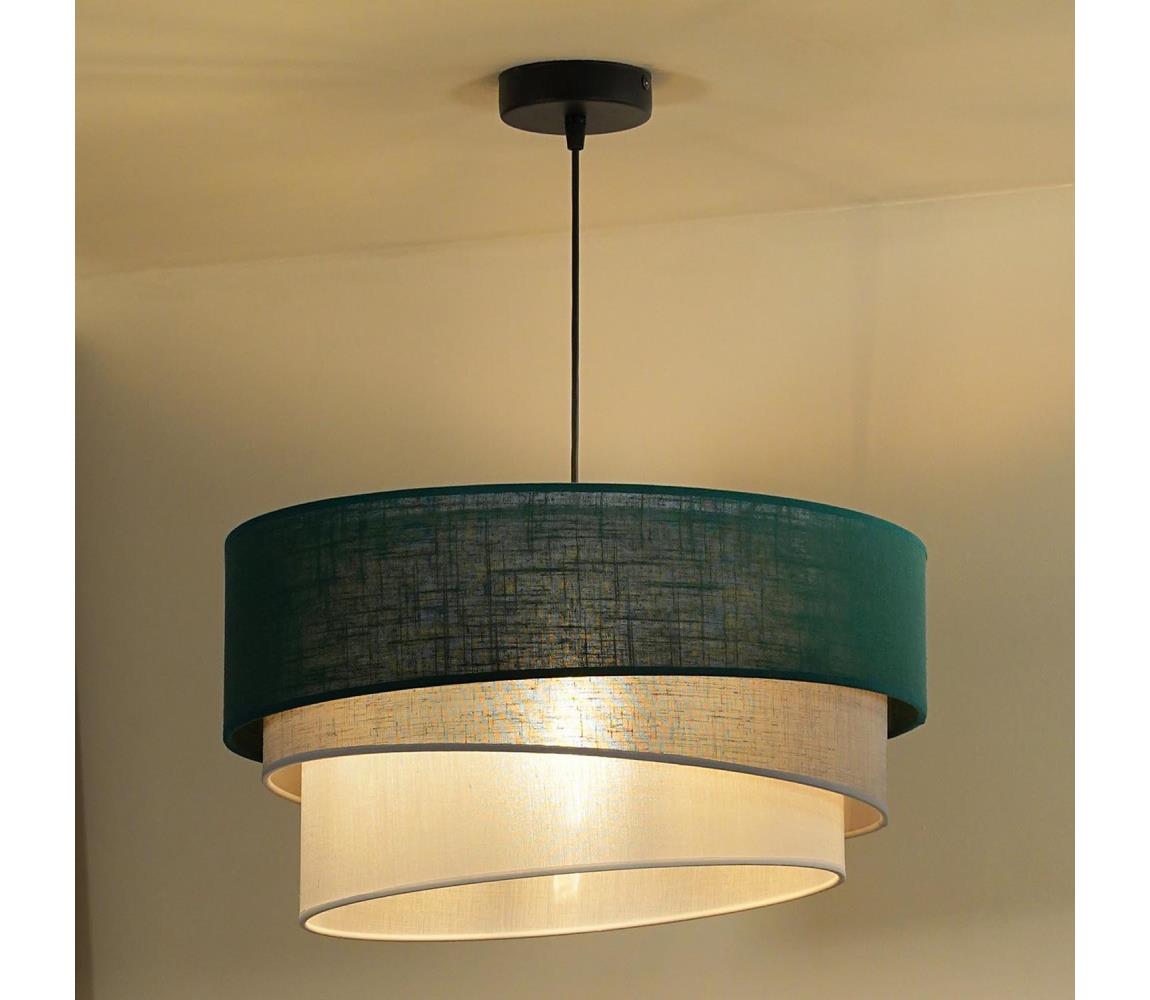  - Lustr na lanku TRIO 1xE27/15W/230V pr. 45 cm zelená/šedá/bílá 604031