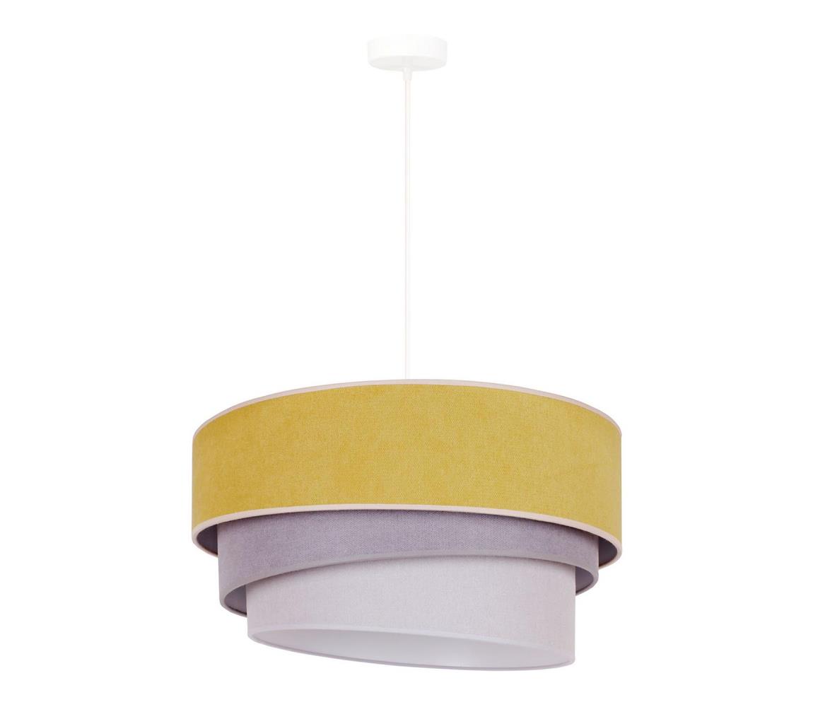  - Lustr na lanku TRIO 1xE27/15W/230V pr. 45 cm žlutá/šedá/bílá 81419