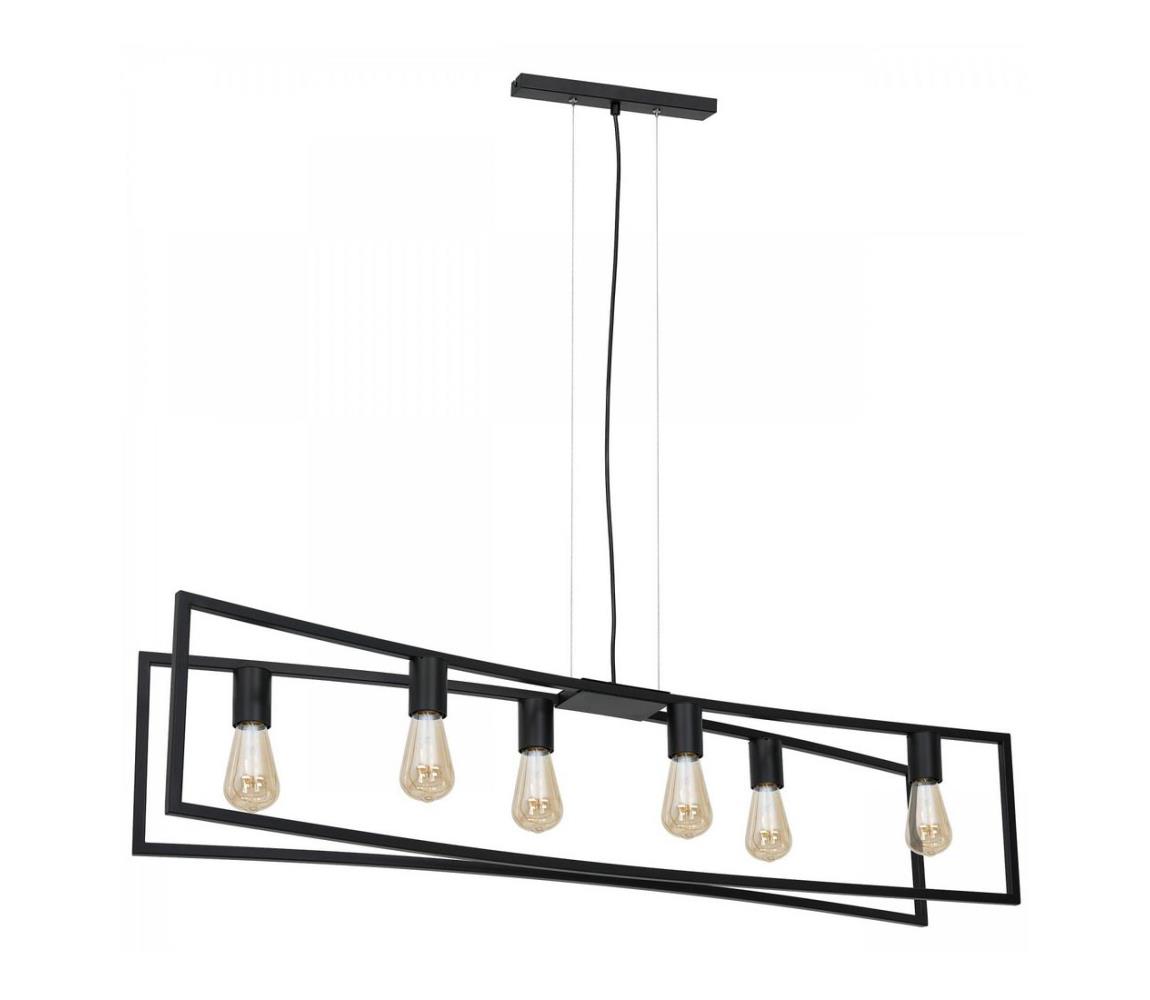  Lustr na lanku TUNJA 6xE27/60W/230V černá 1761